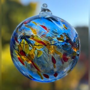 Garden Globe Suncatcher Multicolor Blown Glass